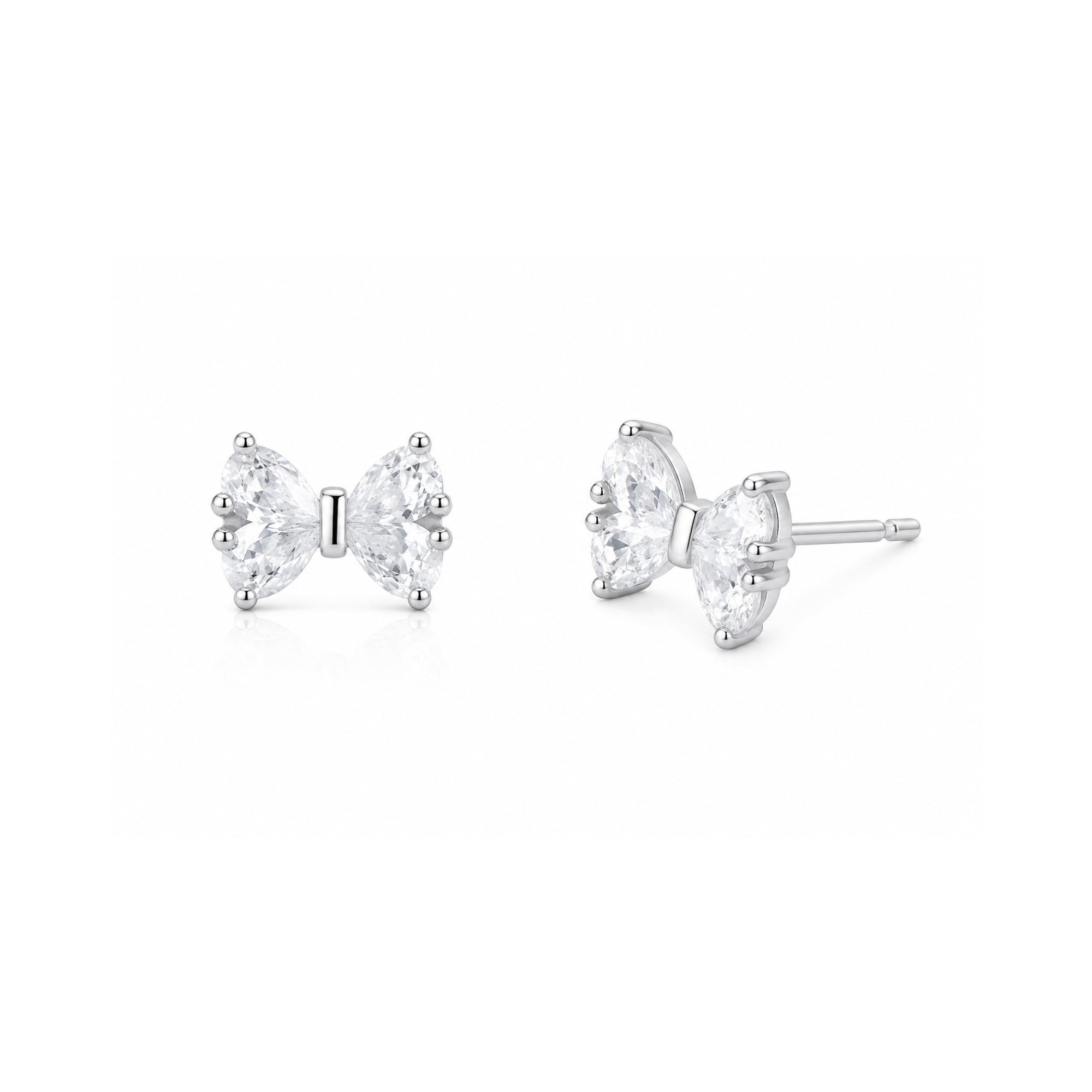 Sterling Silver Bow Warring Pear Gemstone