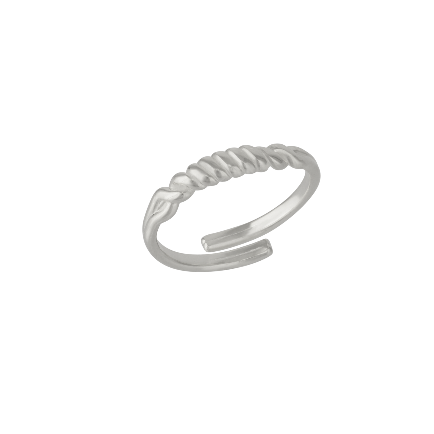 Twisted Screw Spring Sterling Silver Ring