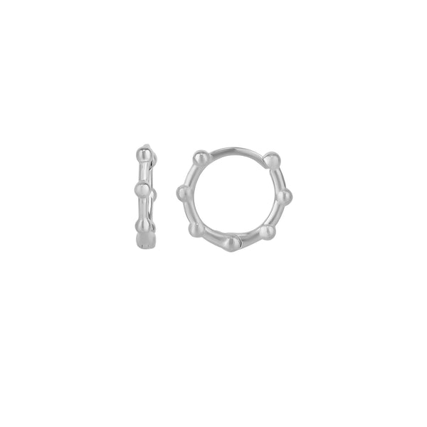Seven Bead Sterling Hoop Earrings