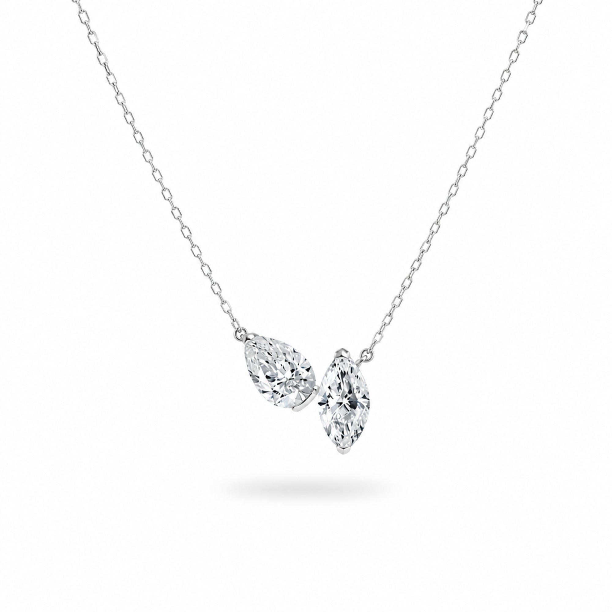 Pear & Marquise Sterling Silver Necklace