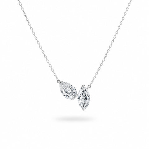 Pear & Marquise Sterling Silver Necklace