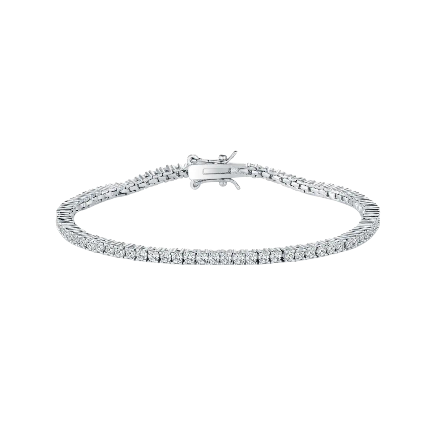 Sterling Silver 2mm Fine Tennis Bracelet