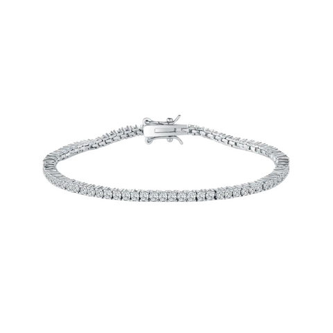 Sterling Silver 2mm Fine Tennis Bracelet