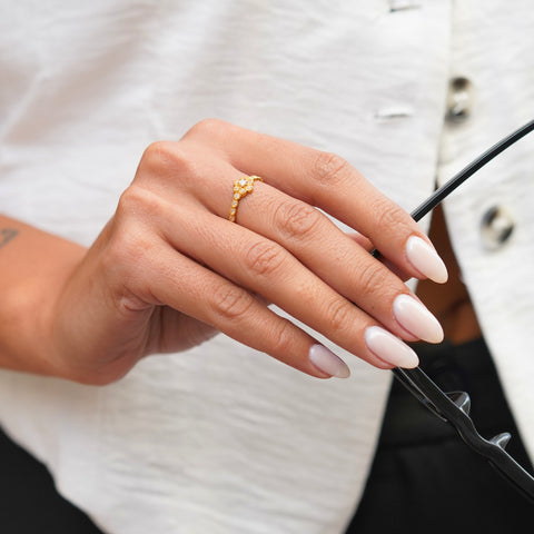 14ct Solid Gold Daisy Flower Ring