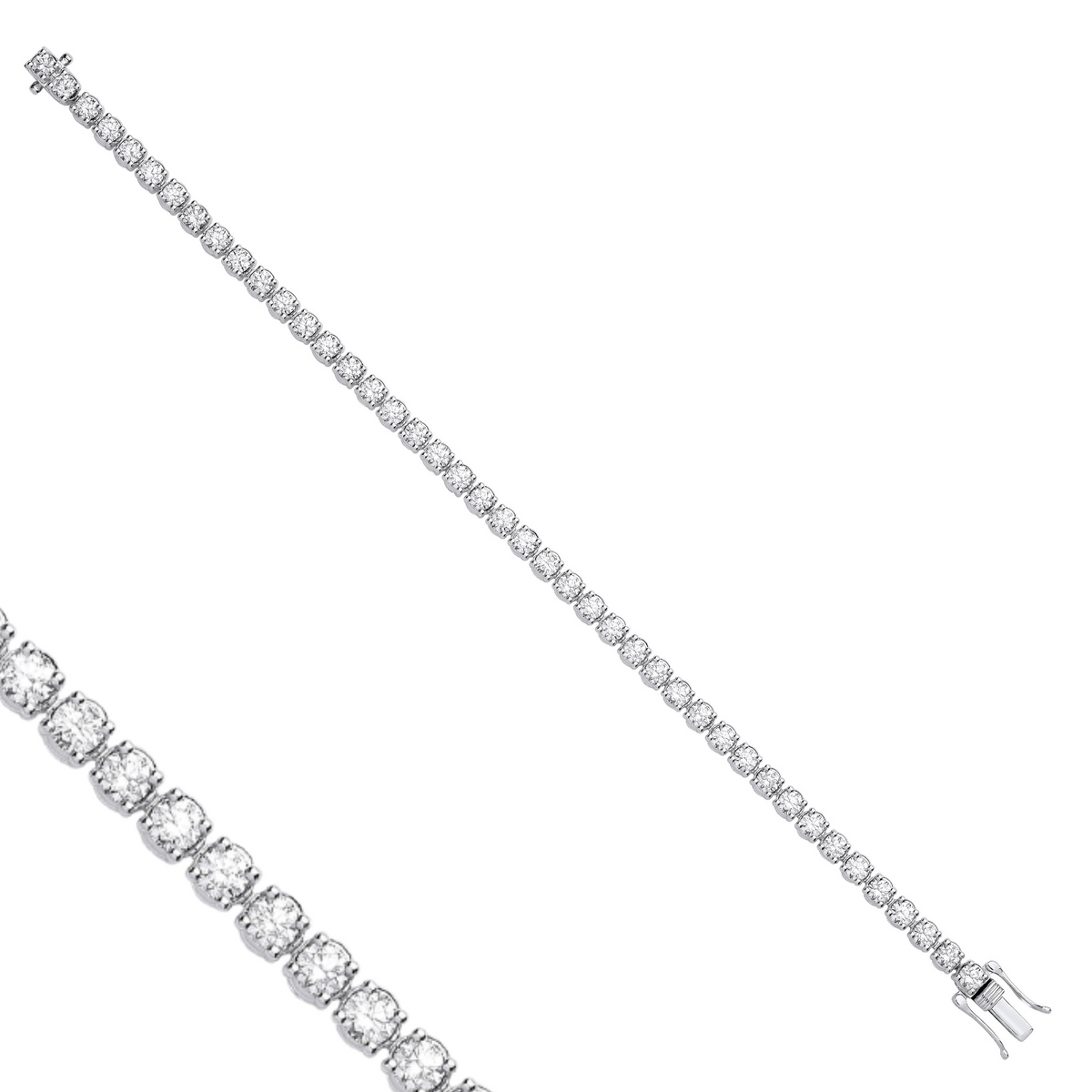 9ct White Gold 3CT Diamond Tennis Bracelet