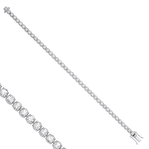 9ct White Gold 3CT Diamond Tennis Bracelet