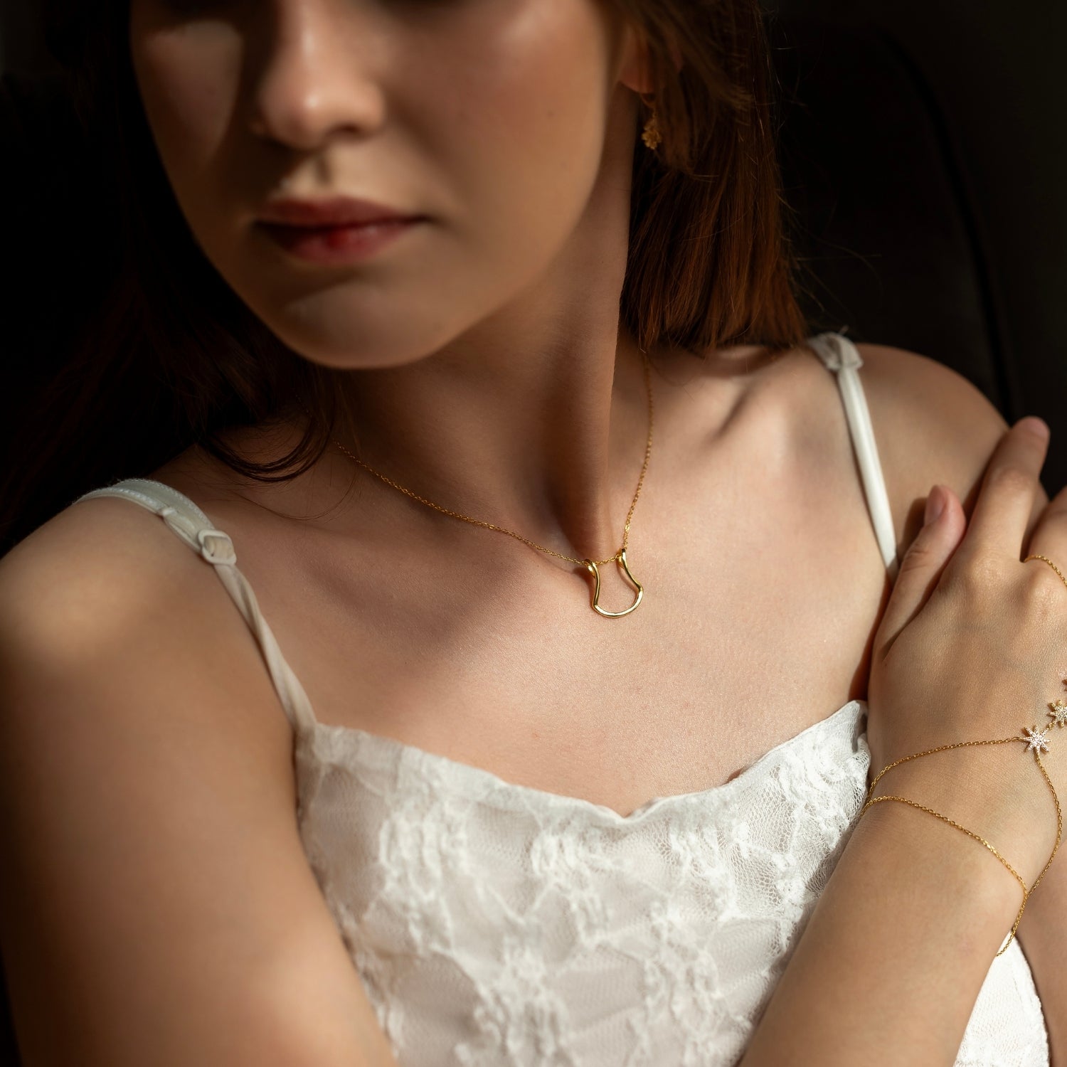 Horseshoe Ring Holder Necklace in Sterling Silver