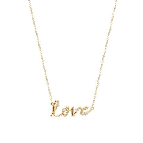Sterling Silver Jewelled Love Necklace