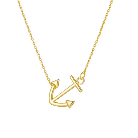 Sterling Silver Anchor Seawoman Necklace