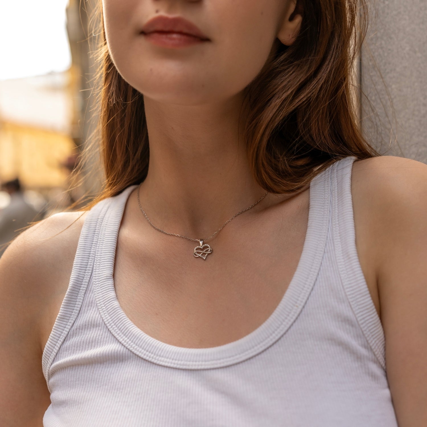 Infinity Heart Love Sterling Silver Pendant Necklace