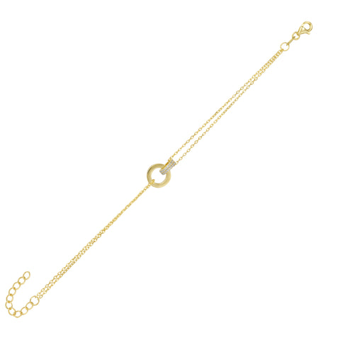 Jewelled Interlink Bracelet Sterling Silver in Gold
