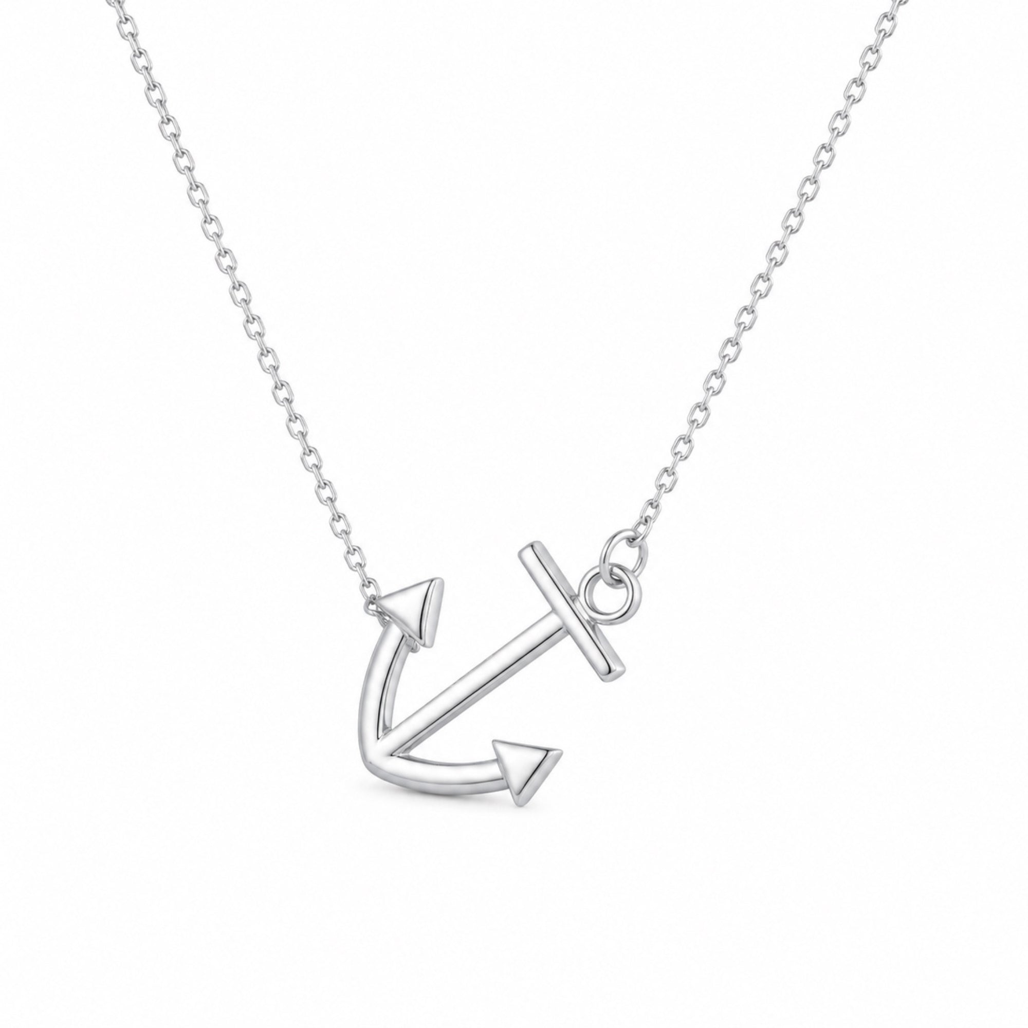 Sterling Silver Anchor Seawoman Necklace