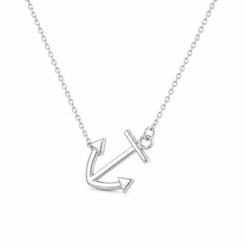 Sterling Silver Anchor Seawoman Necklace