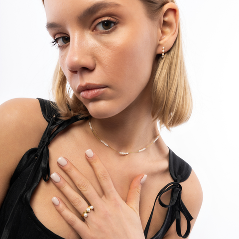 Twisted Pearl Sterling Silver Ring