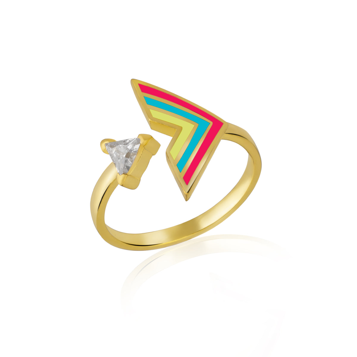 Enamel Arrow Ring In Sterling Silver