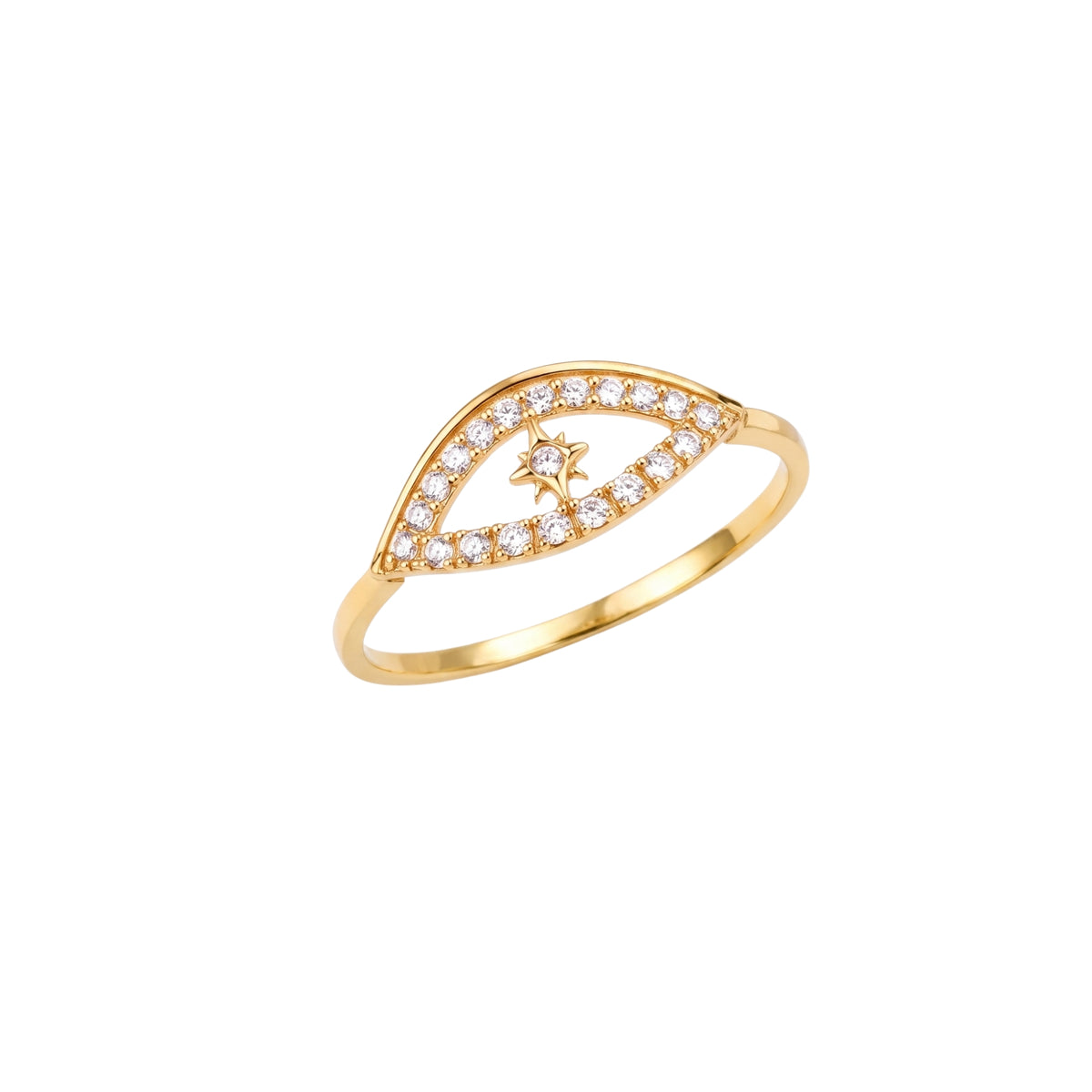 Star Evil Eye Sterling Silver Ring
