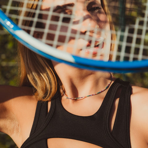 Rainbow Tennis Necklace and Bracelet Set Sterling Silver
