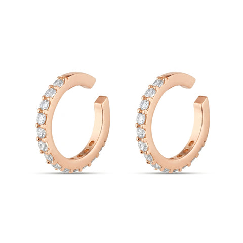 Cubic Zirconia Sterling Silver Ear Cuffs No Piercing - Pair