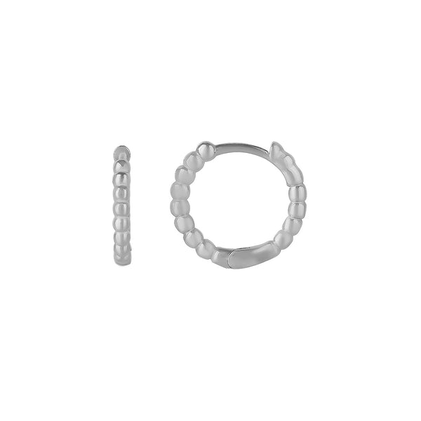 Bead Hoop Sterling Earrings