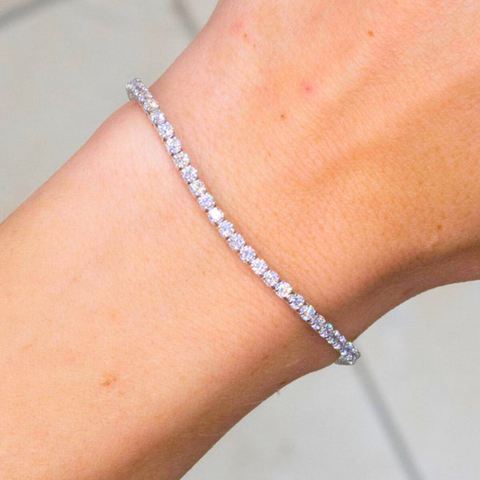 9ct White Gold 3CT Diamond Tennis Bracelet