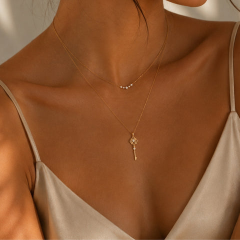 Sterling Silver Ancient Key Necklace