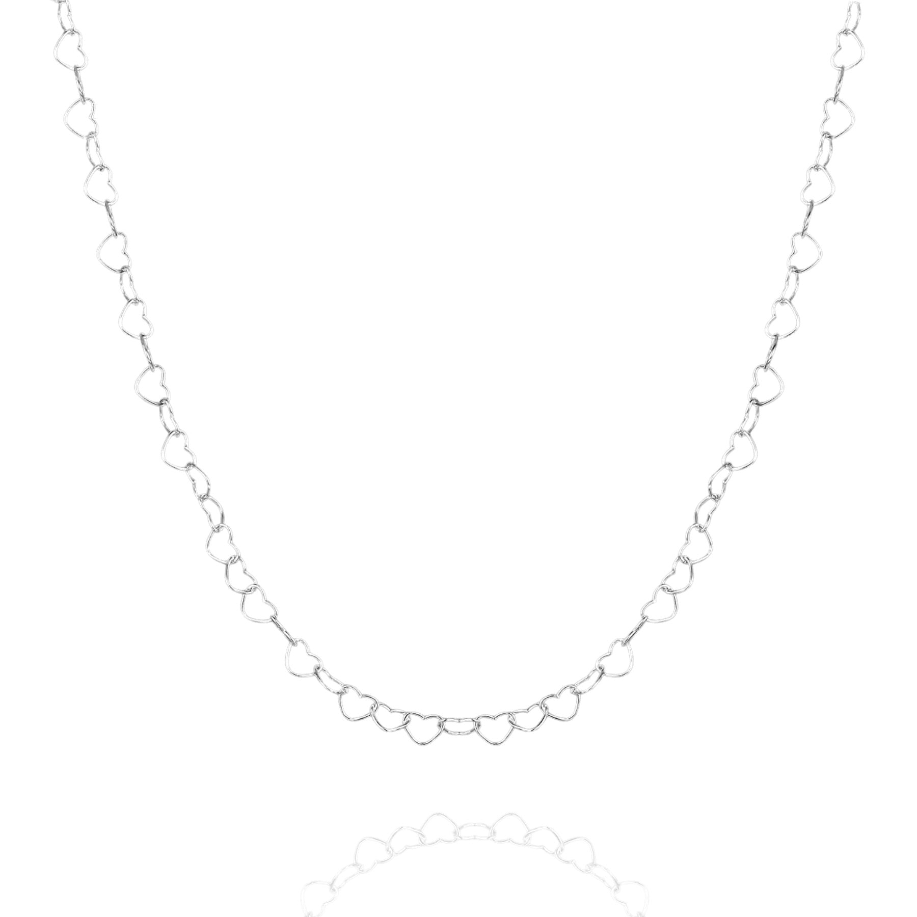 Love Heart Sterling Silver Chain Necklace