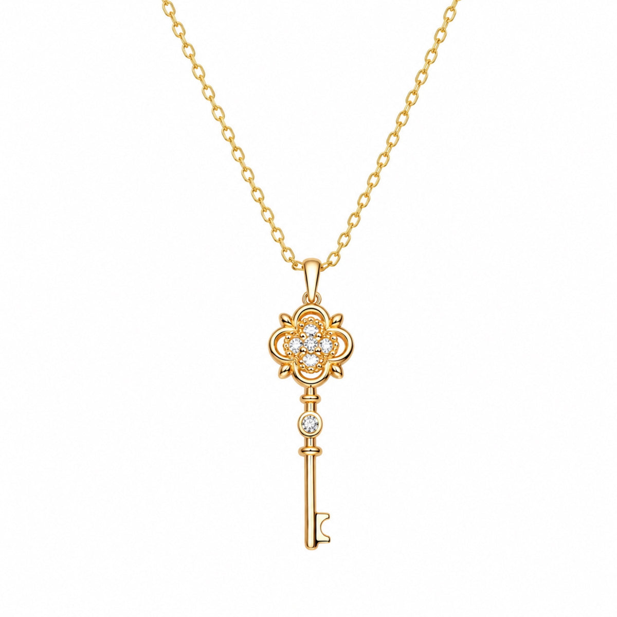 Sterling Silver Ancient Key Necklace