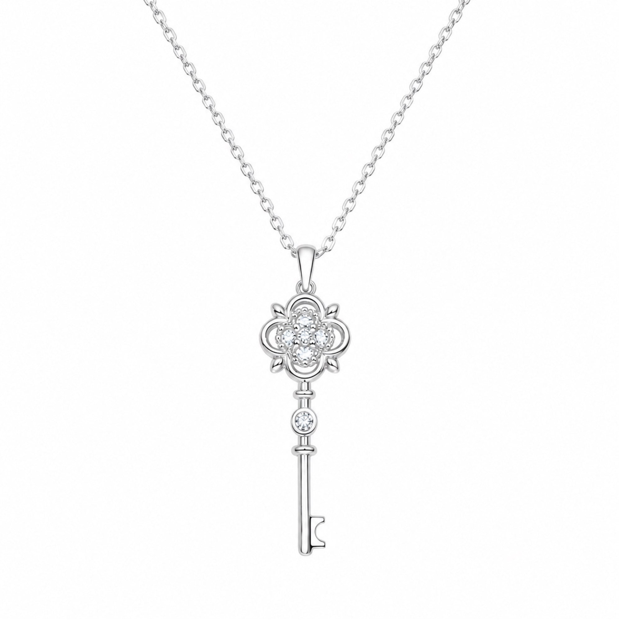 Sterling Silver Ancient Key Necklace