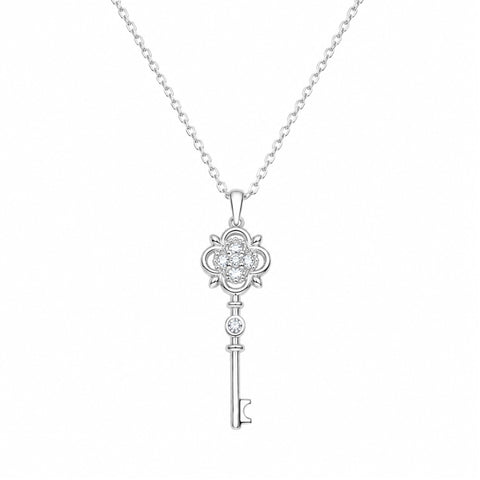 Sterling Silver Ancient Key Necklace