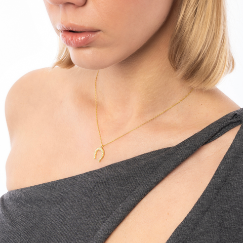 Sterling Silver Horseshoe Equestrian Necklace