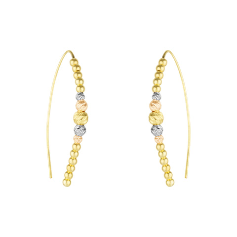 Beaded Pull Through Sterling Silver Earrings