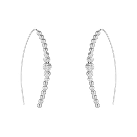 Beaded Pull Through Sterling Silver Earrings