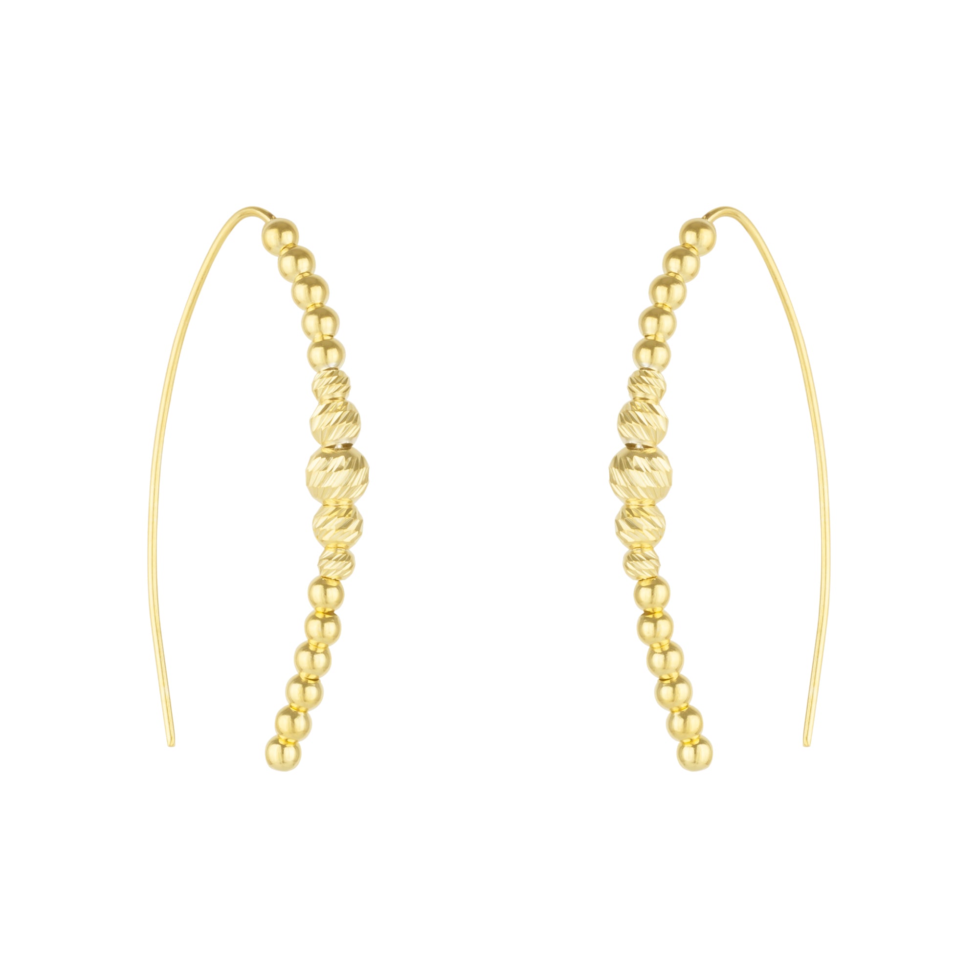 Beaded Pull Through Sterling Silver Earrings