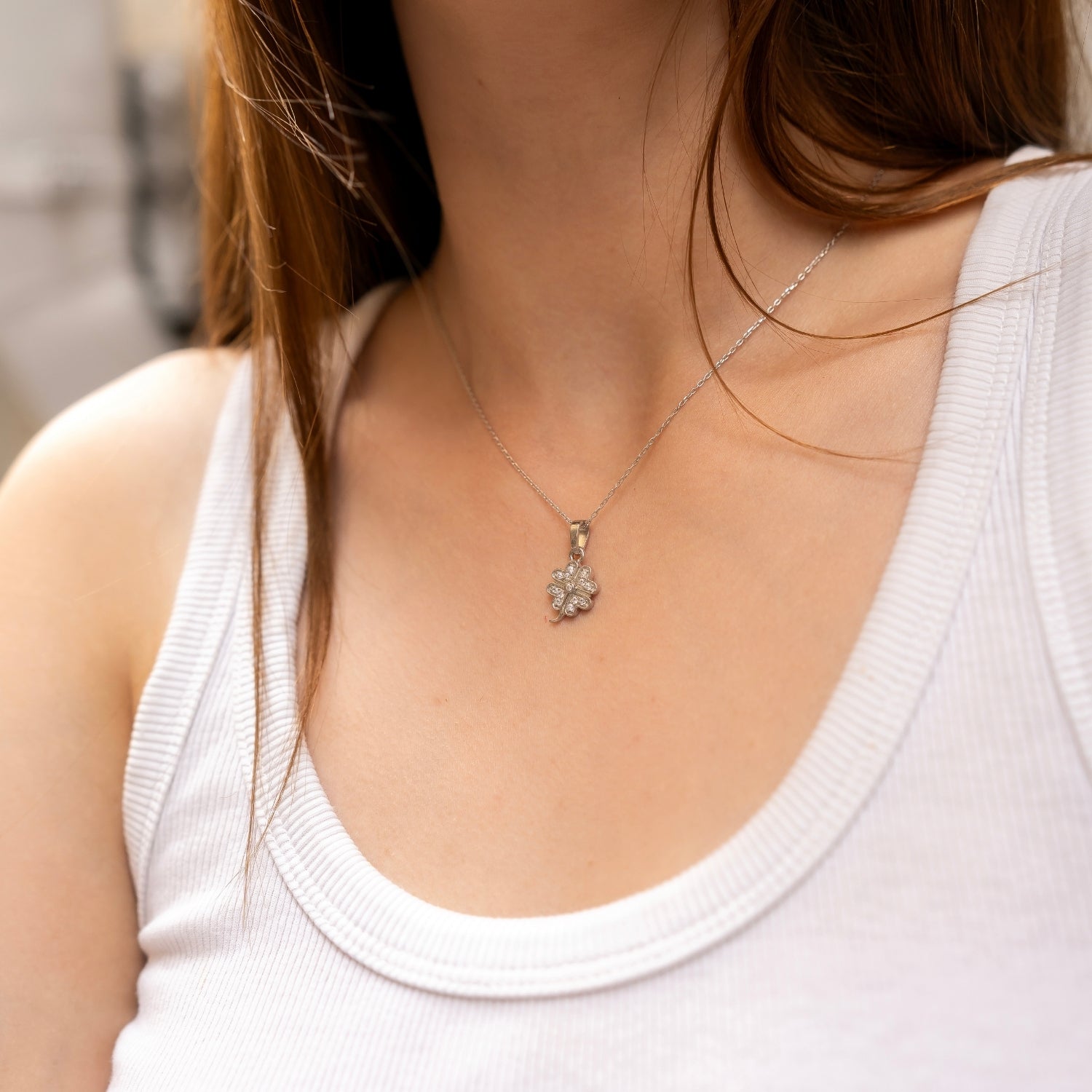 Four Leaf Clover Sterling Silver Necklace