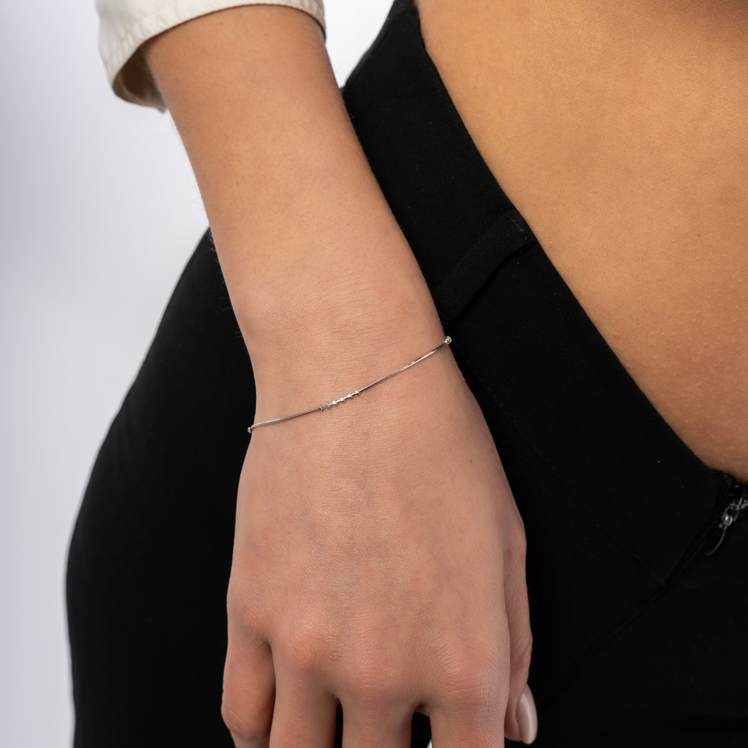 Sterling Silver Small Beaded Bracelet and Necklace Set