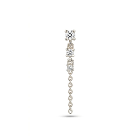 Fine Diamond Linked Tennis Earring in 14ct Solid Gold - Single