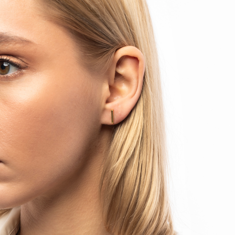 Bar Stud Plain Earrings Sterling Silver