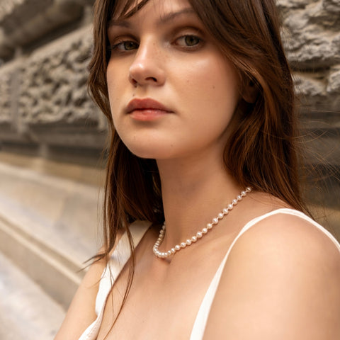 Small Natural Freshwater Real Pearl Strand Necklace