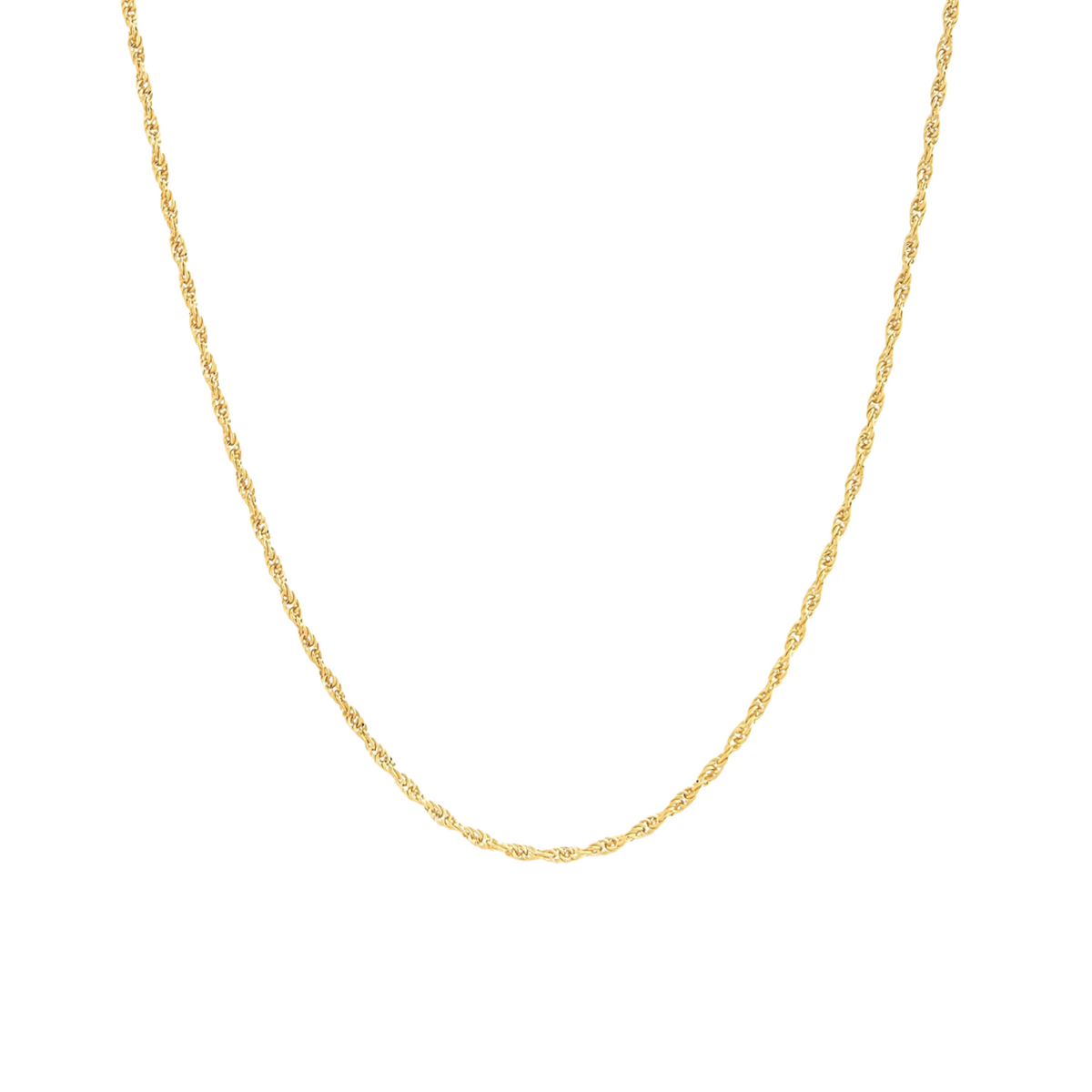 9ct Solid Gold Italian Rope Chain Necklace