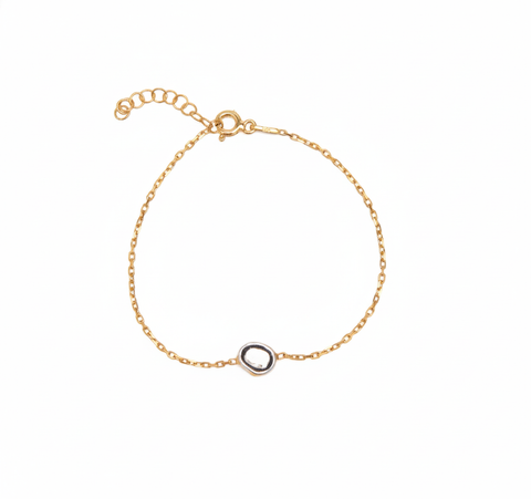 Sterling Silver Raw Uncut Polki Diamond Bracelet