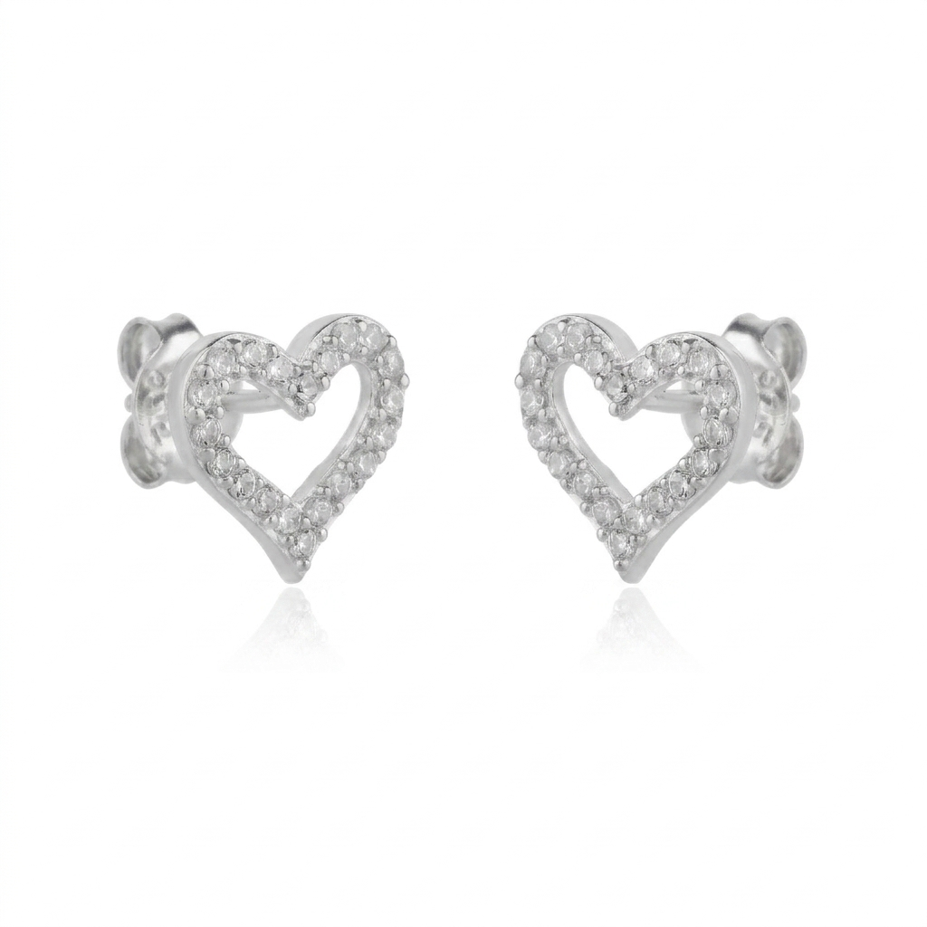 Heart Sterling Silver Stud Earrings