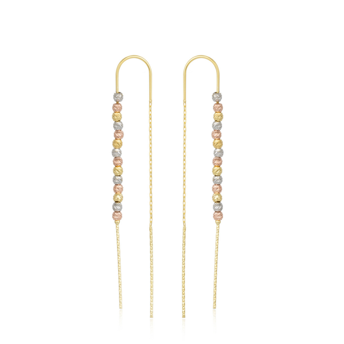 Sterling Silver Dorica Chain Bead Drop Earrings