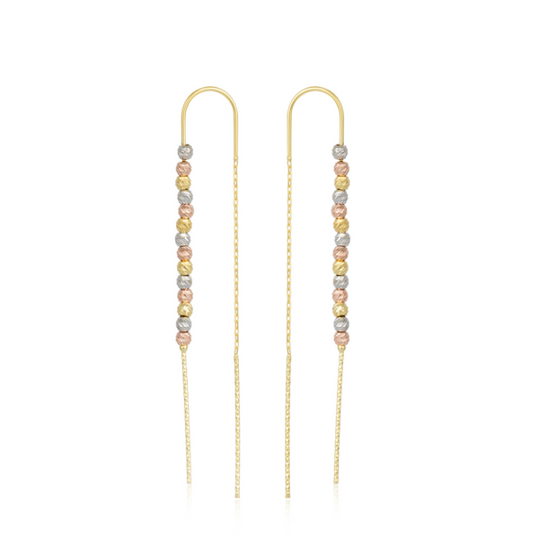 Sterling Dorica Chain Bead Drop Earrings