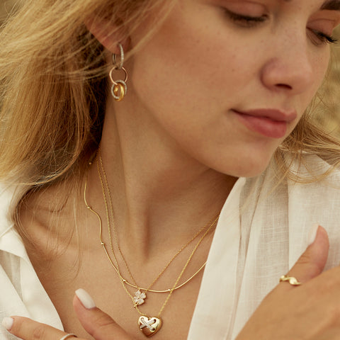 Beaded Satellite Sterling Silver Chain Necklace Layering Set