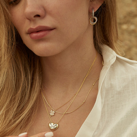 Beaded Satellite Sterling Silver Chain Necklace Layering Set