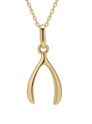 9ct Solid Gold Wishbone Pendant