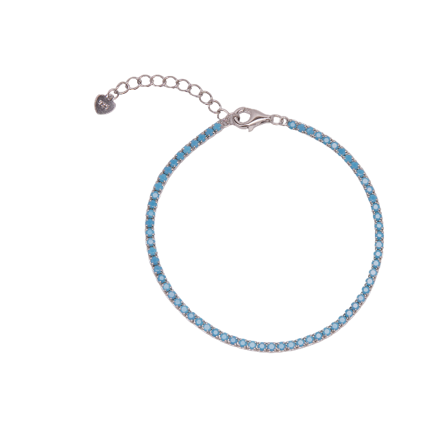 Turquoise Sterling Silver Tennis Bracelet