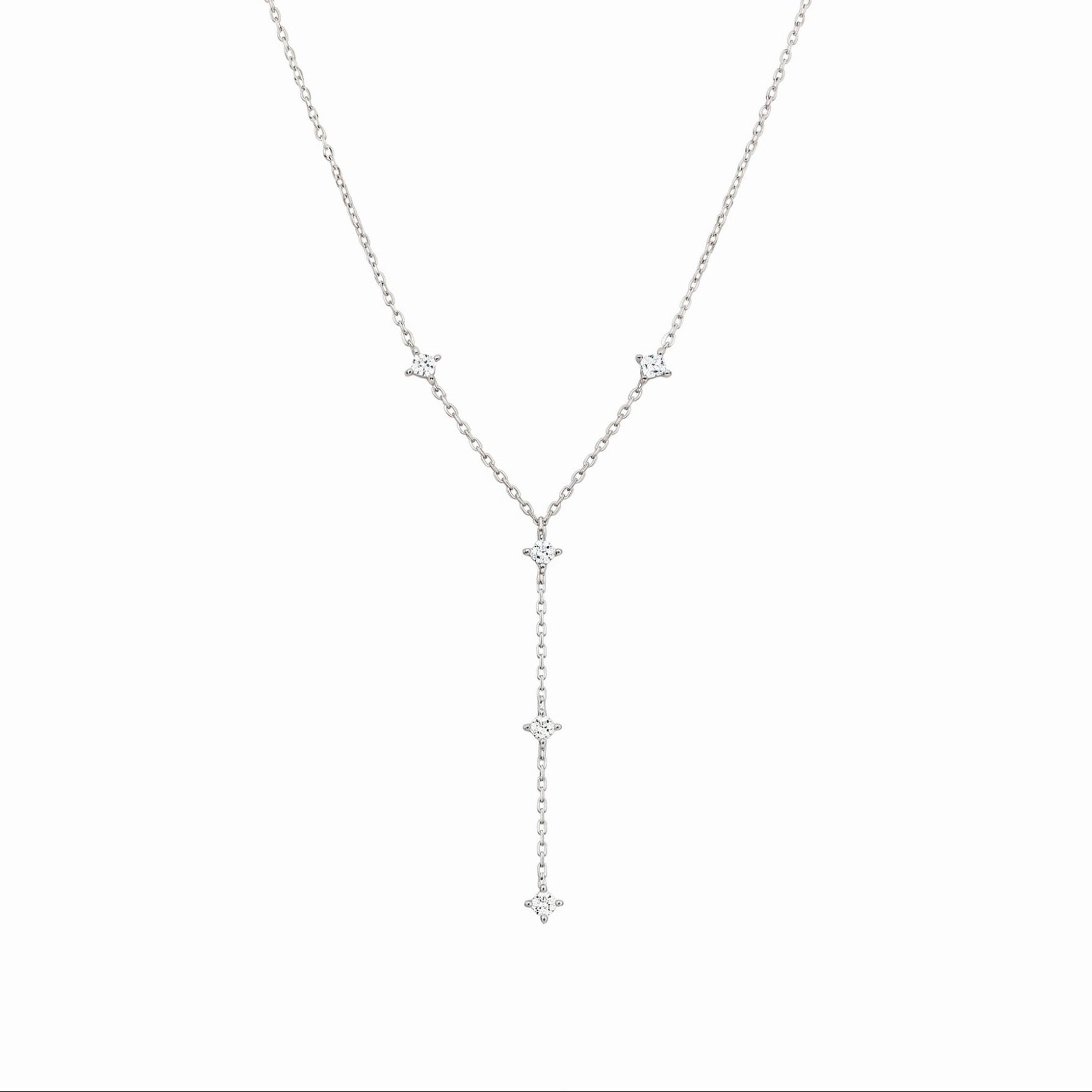 Sterling Silver Lariat Starburst Y Necklace