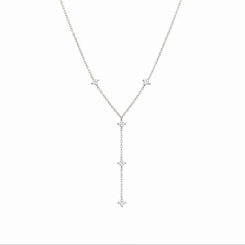 Sterling Silver Lariat Starburst Y Necklace