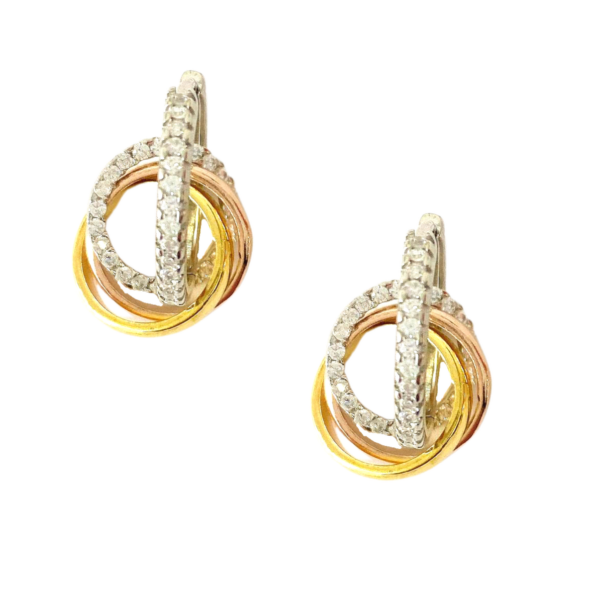 Fancy Cubic Zirconia Hoops Earrings